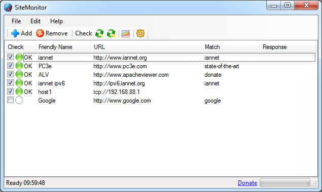 SiteMonitor Lite screenshot