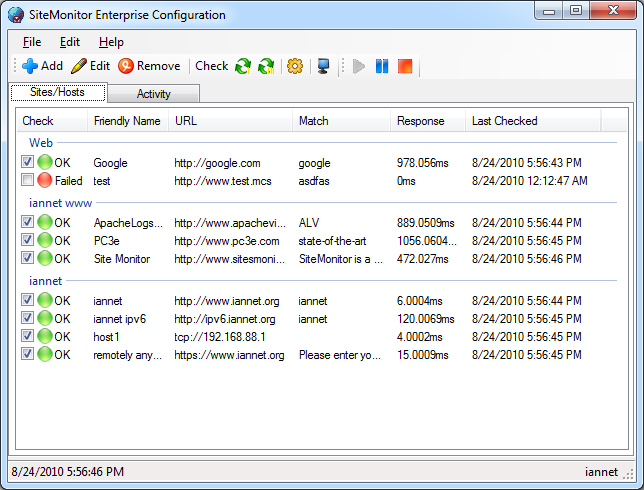 SiteMonitor Enterprise screenshot